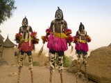 Masked Ceremonial Dogon Dancers  Sangha  Dogon Country  Mali