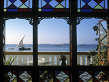 Dhow Through Window  Zanzibar  Tanzania