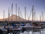 Harbour with Volcanic Island of Pico Beyond  Horta  Faial Island  Azores  Portugal