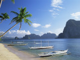 Outriggers at El Nido  Bascuit Bay  Palawan  Philippines