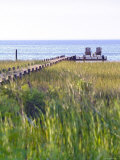 Wooden Pier and Chairs  Apalachicola Bay  Florida Panhandle  USA