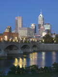 City Skyline and White River  Indianapolis  Indiana  USA