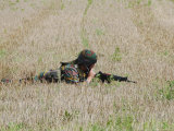 Belgian Paratroopers on Guard in the Fields