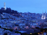 Telegraph Hill and North Beach  Coit Tower  San Francisco  California  USA