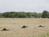 Belgian Paratroopers on Guard in the Fields