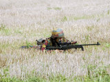 Belgian Paratroopers on Guard in the Fields