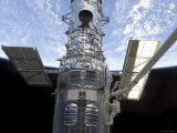 Astronauts Participate in Extravehicular Activity on the Hubble Space Telescope