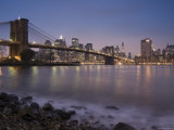 Lower Manhattan and Brooklyn Bridge  New York City  USA