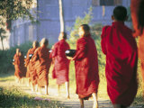 Buddhist Monks Bearing Alms  Burma