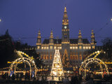 Rathaus at Christmas  Vienna  Austria