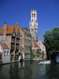 Belfry and Canal  Bruges  Belgium
