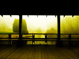 Covered Deck Looking onto Peaceful River and Fog