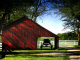 Buggy in the Red Barn
