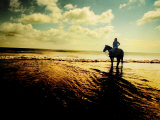 Woman Horseback at Edge of the Water