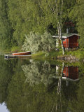 Sauna and Lake Reflections  Lapland  Finland