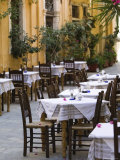 Cafe Tables  Hania  Hania Province  Crete  Greece