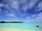 Kayaker  Muri Beach  Rarotonga  Cook Islands