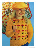 Girl in Novelty Umbrella Knitwear