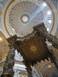 Detail of Bernini's Baroque Baldachin  St Peter's Basilica  Rome  Italy