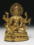 Vasudhara the Goddess of Wealth in Gilt Copper  16th Century