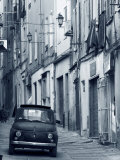 Fiat Driving in Narrow Street  Sassari  Sardinia  Italy