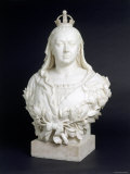 Bust of Queen Victoria in Marble  c1888