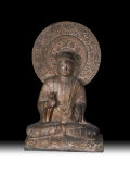 Seated Limestone Buddha Amida  c1000-1199