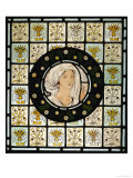 Head of Penelope on Stained Glass Window