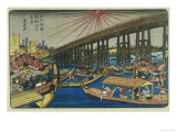 People Enjoying the Cool of Ryogoku Bridge