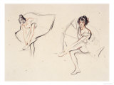 Two Ballerinas  Holding Their Ankles Wearing Ballet Skirts