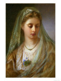 In Doubt  Young Lady with Forget-Me-Nots  19th Century