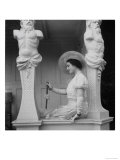 The Queen Mother in Buckingham Palace Garden with Umbrella  c1939