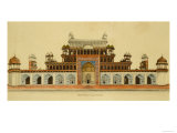 Tomb of the Emperor Akbar at Sikandra  Near Agra  Crawing in Line and Wash Delhi  India  c1816