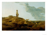 Young Shepherd and His Dog Watching over a Flock of Sheep at Mousehold Heath  19th Century