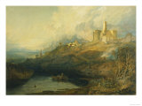 Thunderstorm Approaching at Sunset at Warkworth Castle  Northumberland