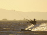 Kite Boarding in the Sacramento River  Sherman Island  Rio Vista  California