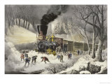 American Railroad Scene in Snow