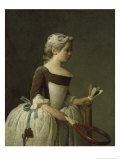 Girl with Racket and Shuttlecock  c1740