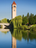 Riverfront Park with Clock Tower and Spokane River  Spokane  Washington