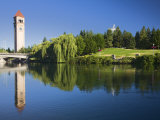 Riverfront Park with Clock Tower and Spokane River  Spokane  Washington