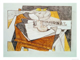 Still Life with a Newspaper and a Wooden Table  c1918
