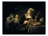Lady Playing a Lute
