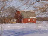 Barn and Snow Scene  Gimli  Manitoba