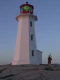 Bagpipe Player Outside Lighthhouse  Nova Scotia