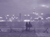 Couple Relaxing on Promenade  Hong Kong  China