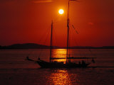 Silhouetted Sailboat  Rockport  Maine