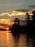 Reflection on Lake of the Woods  Ontario  Canada
