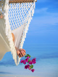 Woman on Hammock  Ari Atoll  White Sands Island