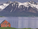 Small Farm Building with Mountains  Harstad  Norway