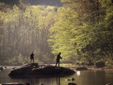 Father and Son Fly-Fishing  Deerfield River  MA